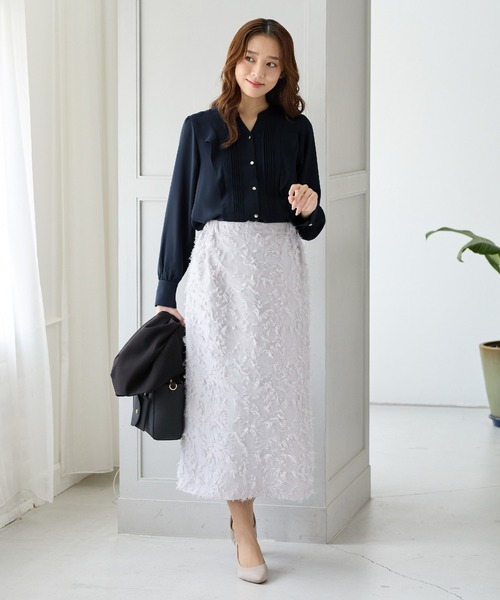 「Honeys」 「GLACIER」長袖ブラウス 3L ミント レディース_画像9