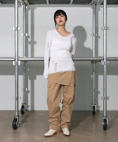 「FOLLOWIN」 長袖ニット FREE ベージュ レディース_画像6