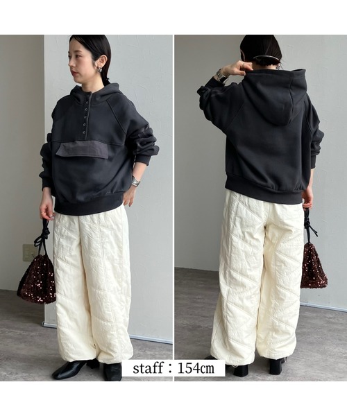 パーカー 裏起毛アノラックサイドラインパーカー レディース