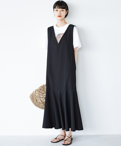 「haco!」 サロペットスカート MEDIUM ブラック レディース_画像3