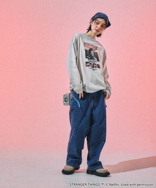 niko and…（ニコアンド） tシャツ 「STRANGER THINGS」コラボ スプレー