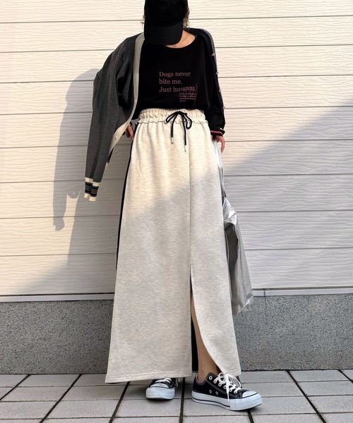 「Q」 ロングスカート MEDIUM アイボリー レディース_画像6