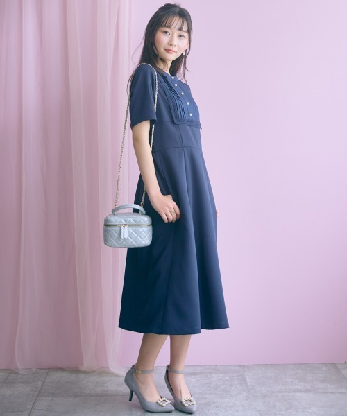 marun（マルン） ワンピース 半袖 「大きいサイズ」ヨークレース切替