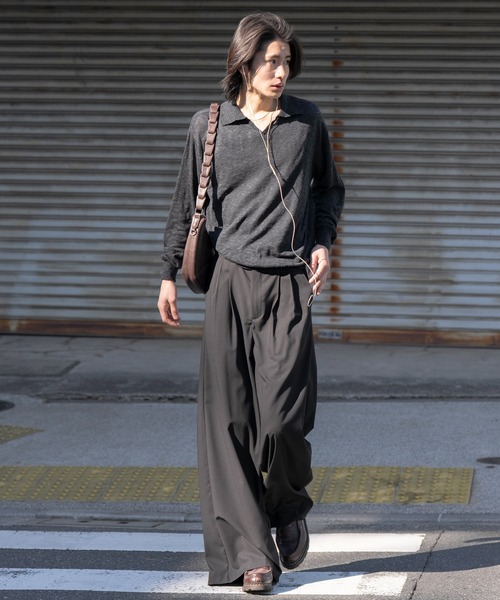 marka SKIPPER TEE L/S スキッパーロングTシャツ　カットソー SINSS セーター ニット Slub skipper LS T-shirt / スラブスキッパー