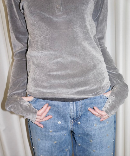 「musubore」 長袖カットソー FREE ベビーピンク レディース_画像3