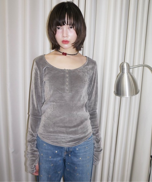 「musubore」 長袖カットソー FREE ベビーピンク レディース_画像6