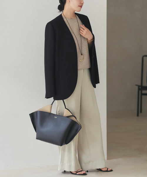 plage  プルオーバー ブラック Linen/ny long プルオーバー（ニット／セーター）｜Plage（プラージュ