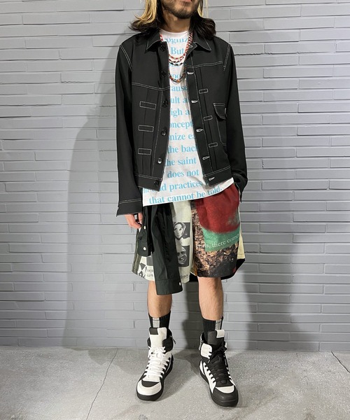 「DIET BUTCHER」 デニムジャケット SMALL ブラック メンズ_画像7