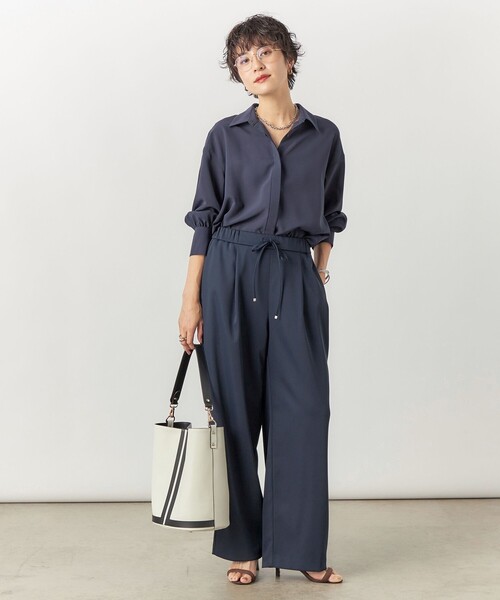 「NOLLEY'S Sophi」 長袖シャツ 38 ネイビー レディース_画像2