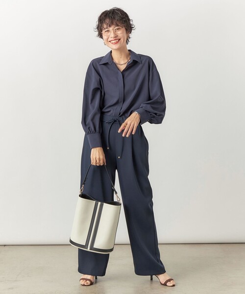 「NOLLEY'S Sophi」 長袖シャツ 38 ネイビー レディース_画像6