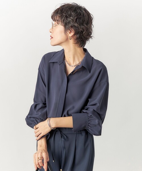 「NOLLEY'S Sophi」 長袖シャツ 38 ネイビー レディース_画像7