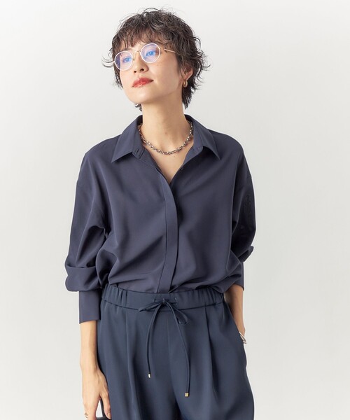 「NOLLEY'S Sophi」 長袖シャツ 38 ネイビー レディース_画像8