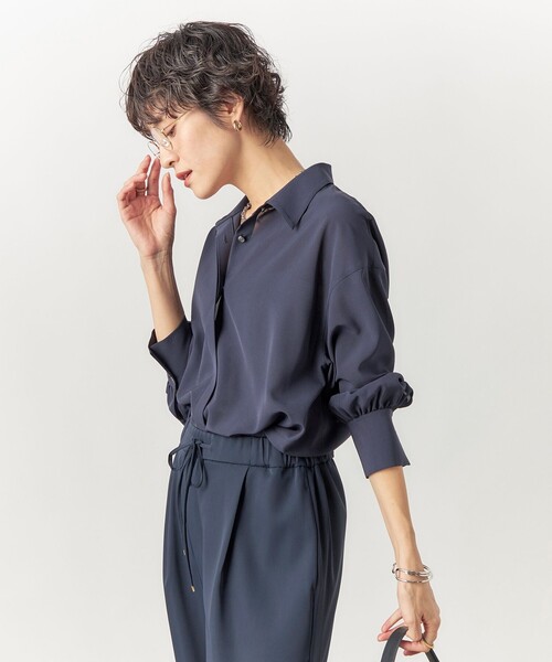 「NOLLEY'S Sophi」 長袖シャツ 38 ネイビー レディース_画像9