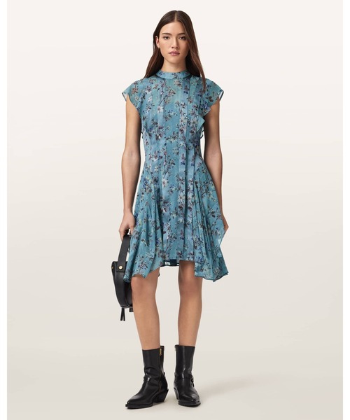 ワンピース FLEUR PRINTED ASYMMETRIC MINI DRESS | FLEUR プリント アシンメトリー ミニ ドレス・ワンピース