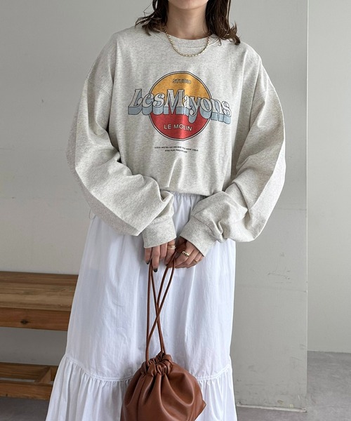 「DISCOAT」 長袖カットソー FREE チャコールグレー レディース_画像8