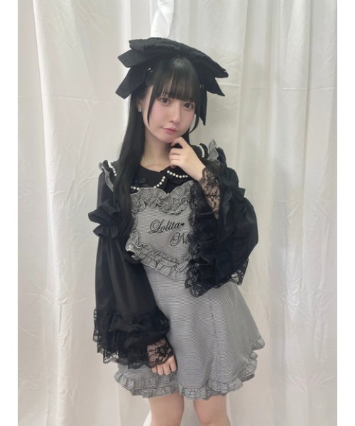 ヘアクリップ 大きなレースリボンのヘッドドレスの画像