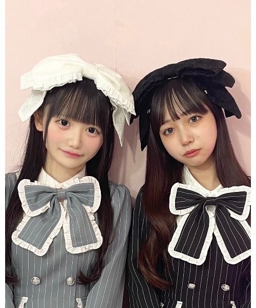 ヘアクリップ 大きなレースリボンのヘッドドレスの画像