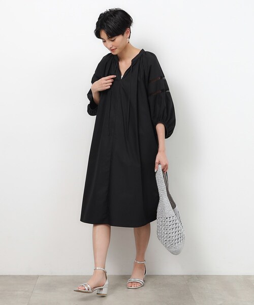 「OPAQUE.CLIP」 7分袖ワンピース 36 ホワイト レディース_画像3