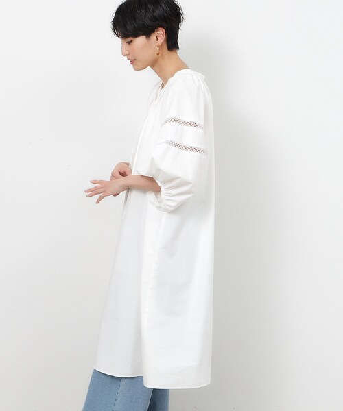 「OPAQUE.CLIP」 7分袖ワンピース 36 ホワイト レディース_画像6