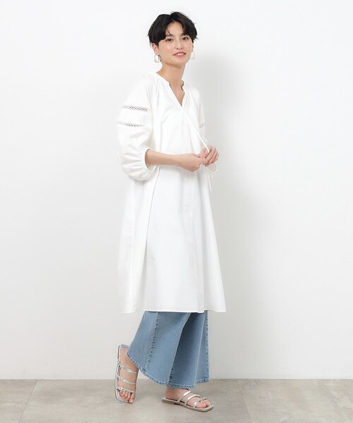 「OPAQUE.CLIP」 7分袖ワンピース 36 ホワイト レディース_画像8