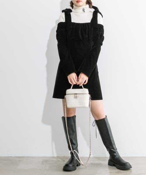 「OLIVE des OLIVE」 長袖ワンピース FREE チャコールグレー レディース_画像5