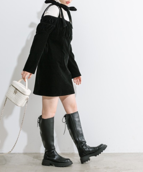 「OLIVE des OLIVE」 長袖ワンピース FREE チャコールグレー レディース_画像6
