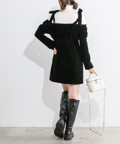 「OLIVE des OLIVE」 長袖ワンピース FREE チャコールグレー レディース_画像7