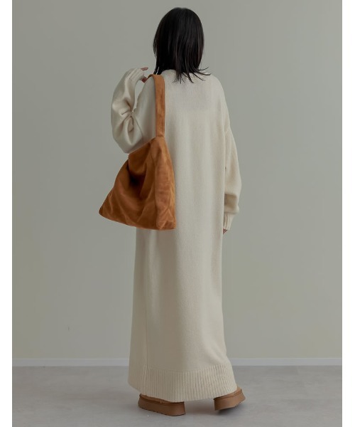「Re:EDIT」 ニットワンピース MEDIUM チャコールグレー レディース_画像7