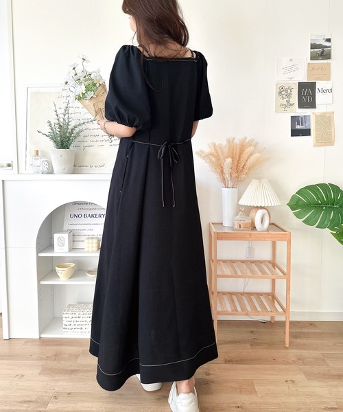 「classicalelf」 半袖ワンピース X-LARGE ネイビー レディース_画像3