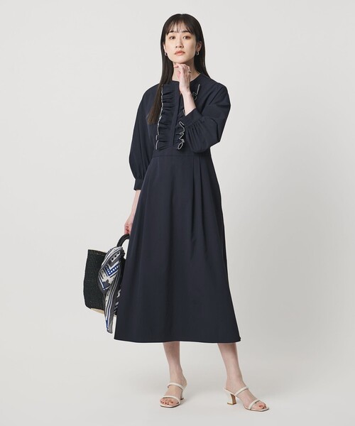 1回使用の極美品　UNITED ARROWS 黒フリルロングドレス UNITED ARROWS（ユナイテッドアローズ） ワンピース メロー フリル