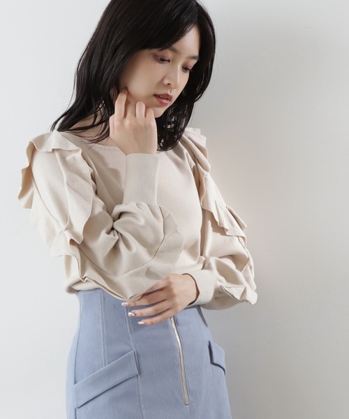 「JILL by JILL STUART」 長袖ニット FREE グリーン レディース_画像3