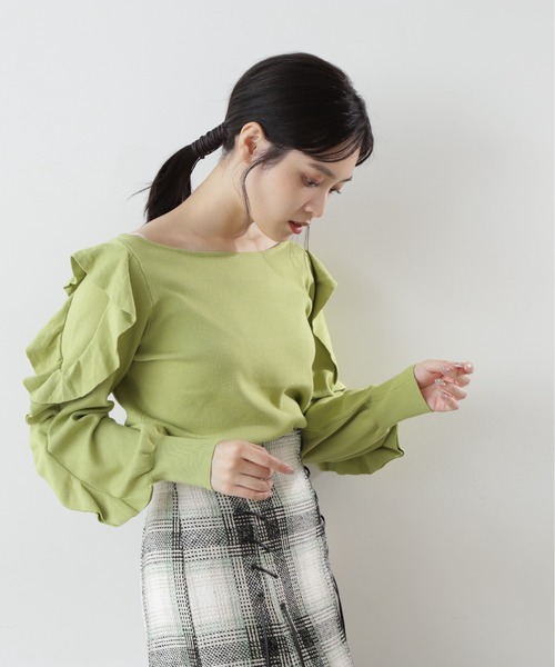 「JILL by JILL STUART」 長袖ニット FREE グリーン レディース_画像10