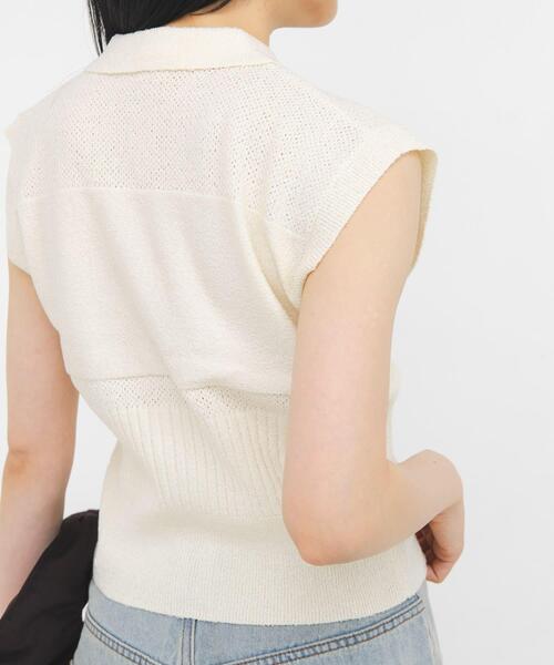 ニット セーター スリーブレスニットシャツ レディースの画像