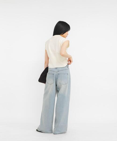 ニット セーター スリーブレスニットシャツ レディースの画像