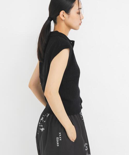 ニット セーター スリーブレスニットシャツ レディースの画像