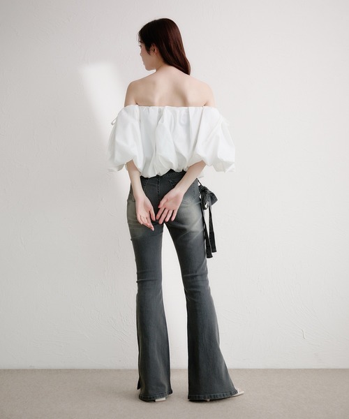 andequal ボリュームオフショルダーブラウス fupel ブラウス シャツ volume off-shoulder blouse / ボリュームオフ