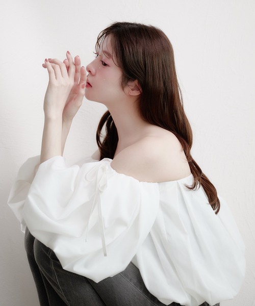 fupel ブラウス シャツ volume off-shoulder blouse / ボリュームオフ