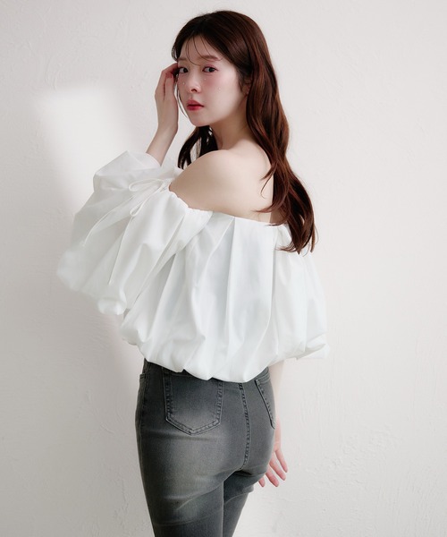 andequal ボリュームオフショルダーブラウス fupel ブラウス シャツ volume off-shoulder blouse / ボリュームオフ