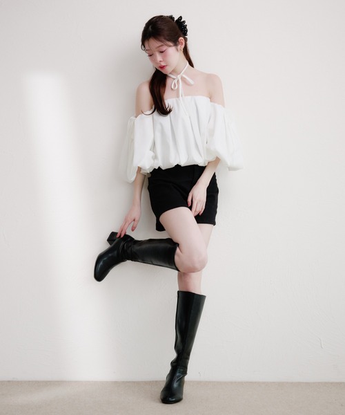 fupel ブラウス シャツ volume off-shoulder blouse / ボリュームオフ