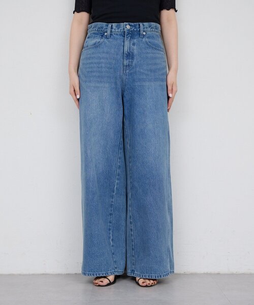 【美品】GALLARDAGALANTE ブルー デニム ワイドパンツ GALLARDAGALANTE（ガリャルダガランテ） ジーンズ デニム デニムパンツ