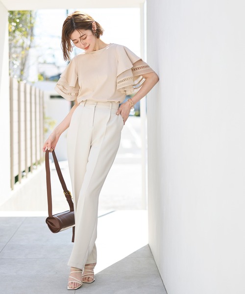 「RUIRUE BOUTIQUE」 半袖ブラウス L ベージュ レディース_画像6