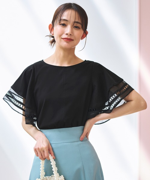 「RUIRUE BOUTIQUE」 半袖ブラウス L ベージュ レディース_画像9