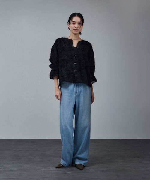 「SALON adam et rope'」 長袖ブラウス FREE ブラック レディース_画像7