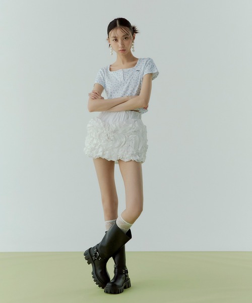 「EIMY ISTOIRE」 半袖カットソー F ベージュ レディース_画像2