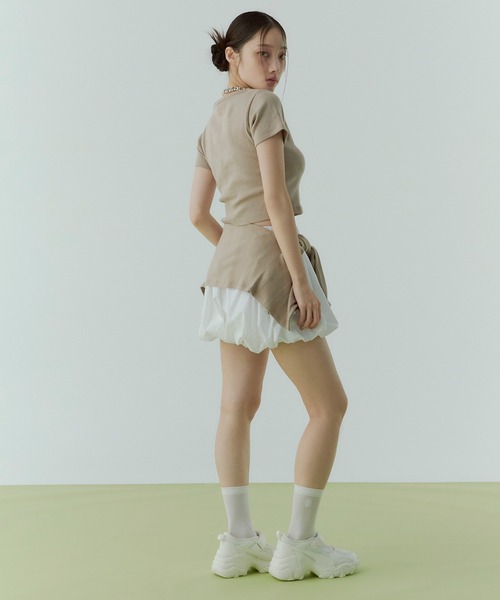 「EIMY ISTOIRE」 半袖カットソー F ベージュ レディース_画像7