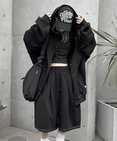 YACA（ヤーカ） パーカー Out Stitch Over Zip Parka/アウトステッチ