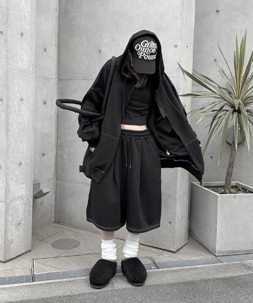 YACA（ヤーカ） パーカー Out Stitch Over Zip Parka/アウトステッチ