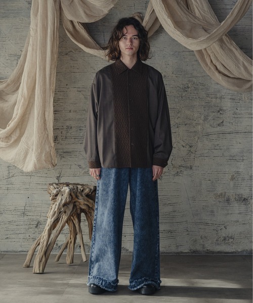 「Casper John」 長袖シャツ MEDIUM ブラック メンズ_画像9