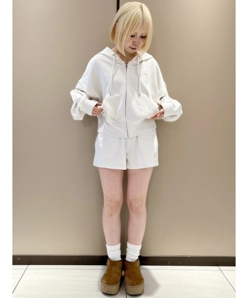 GAP（ギャップ） ジップアップパーカー M ホワイト レディース