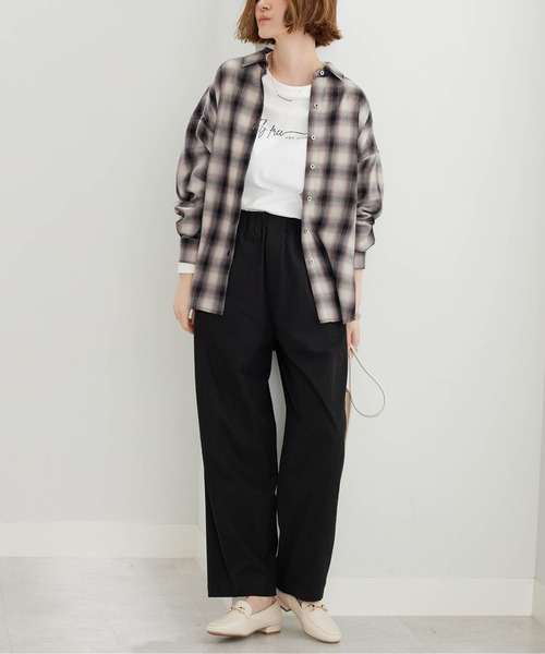 ブラウス シャツ サラッと軽いチェック柄シャツチュニック レディース | BELLUNA PLUS | 12